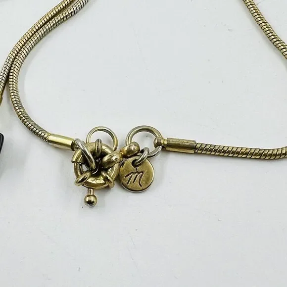 Madewell Gold Tone Faux Tortoise Pendant Necklace Nine West Faux Tort Earrings - Picture 8 of 8